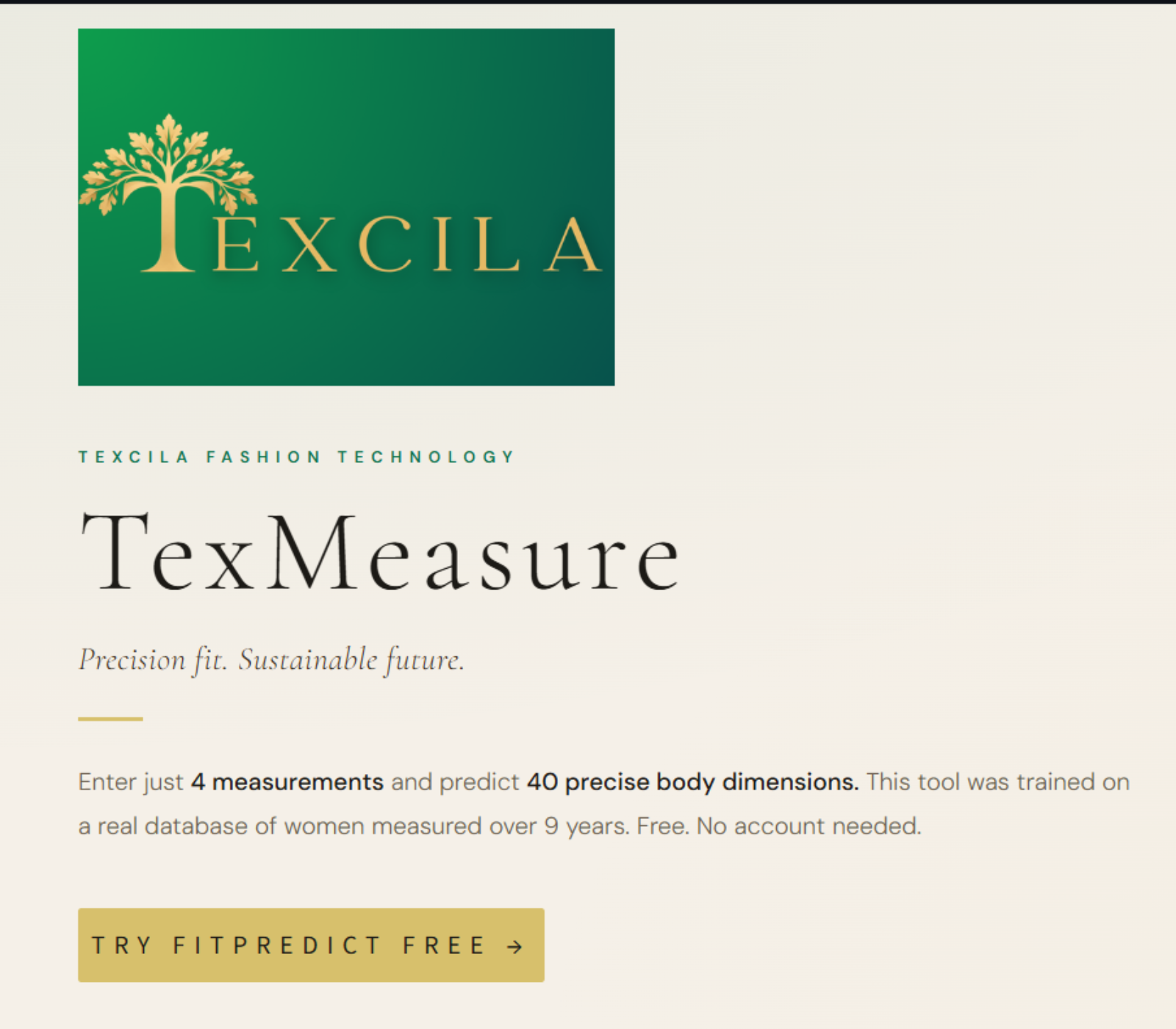 TexMeasure: predict body measurements and generate size charts