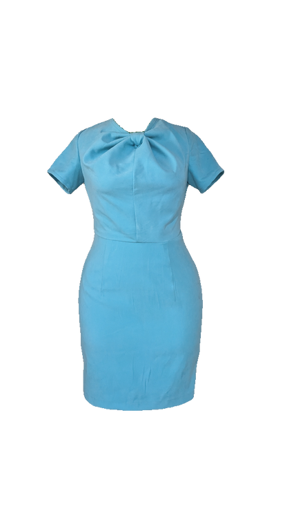 Sky Blue Ribbon-Twist Dress