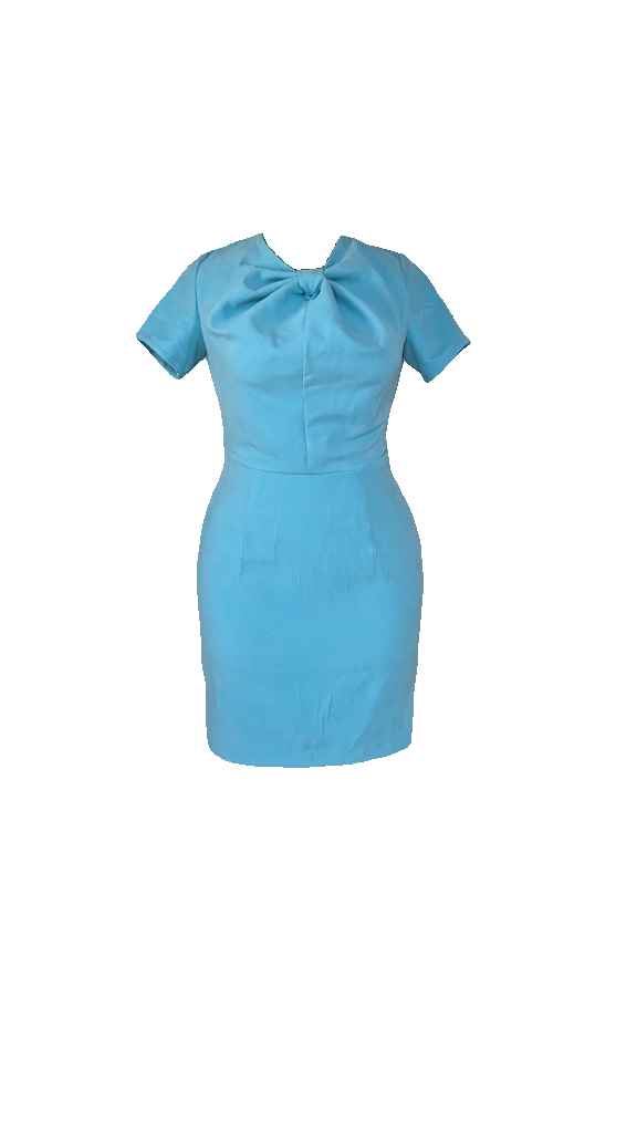Sky Blue Ribbon-Twist Dress