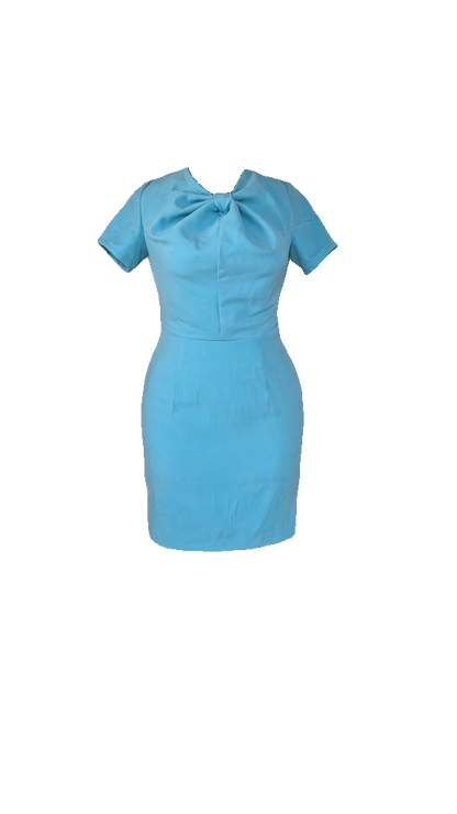 Sky Blue Ribbon-Twist Dress