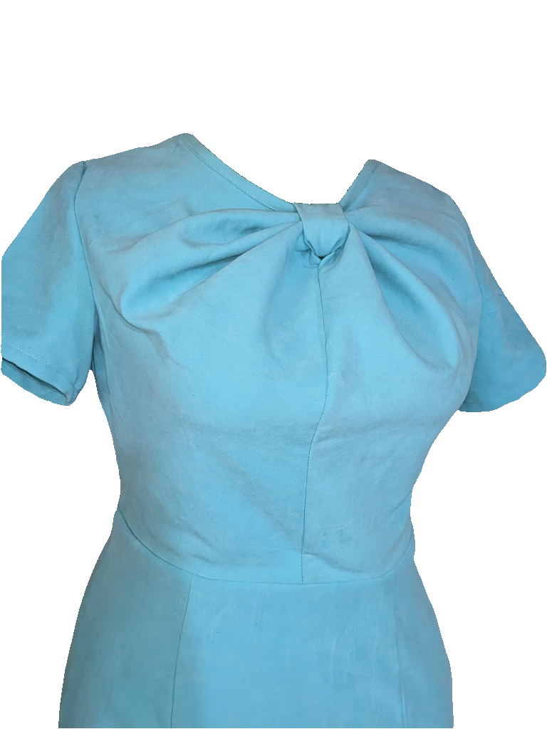 Sky Blue Ribbon-Twist Dress