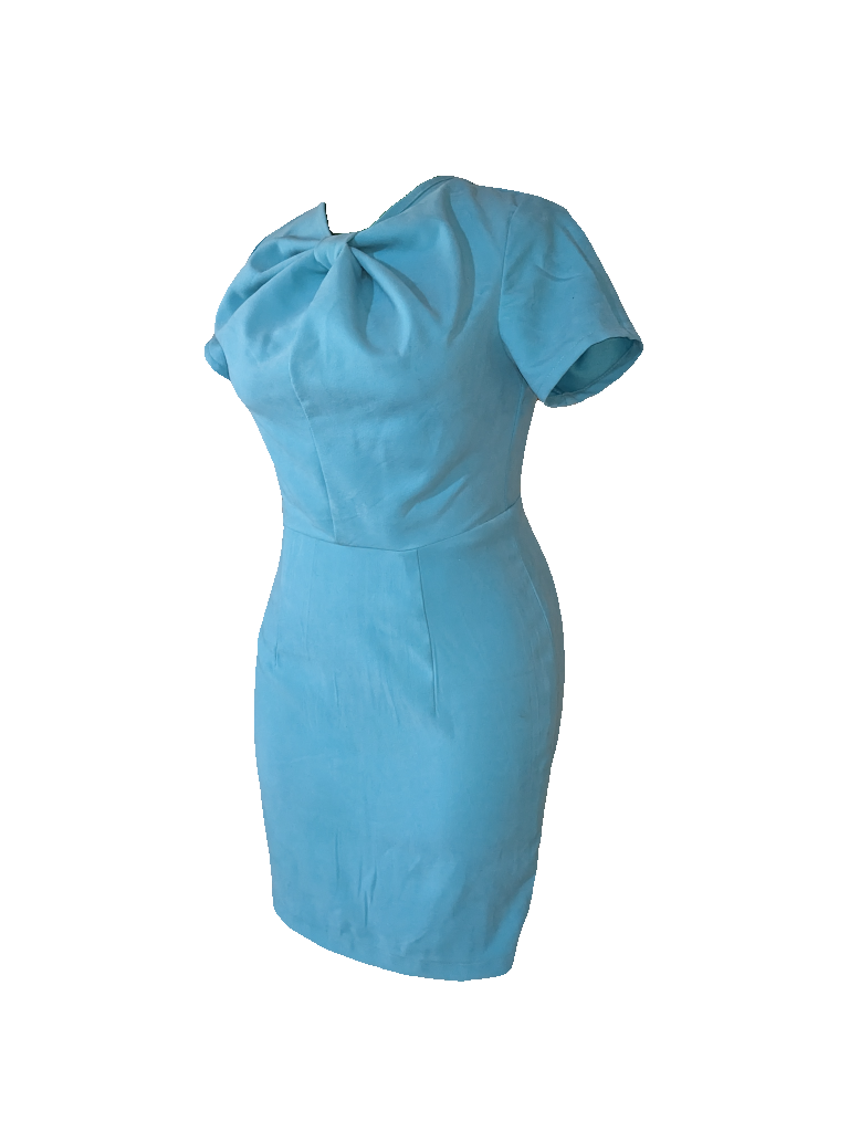 Sky Blue Ribbon-Twist Dress