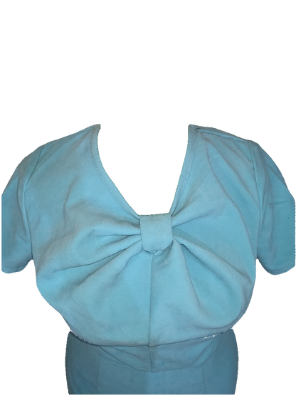 Sky Blue Ribbon-Twist Dress