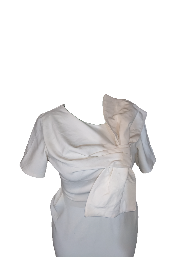 White Bow-Detail Dress