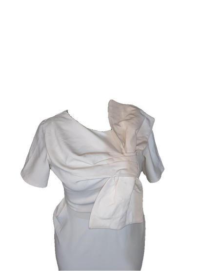 White Bow-Detail Dress